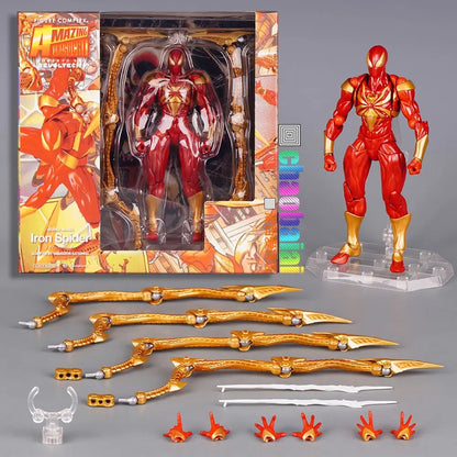 In Stock Ko Iron Spiderman Anime Action Figures Peter Parker Figurine Kaiyodo Amazing Yamaguchi Spider Man Model Statue Toy Gift