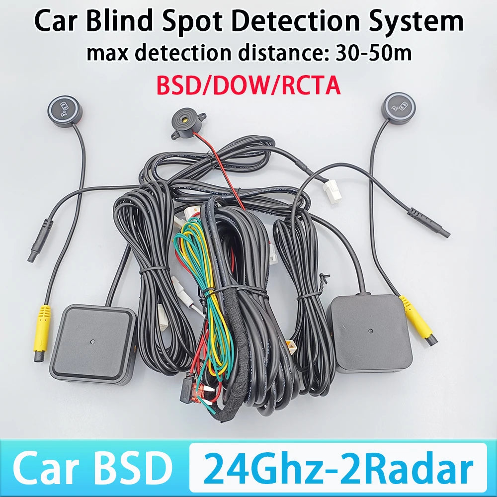 24Ghz Millimeter Wave Radar BSD Blind Spot Detection System Safety Driving Monitoring Assistant 30M Change Lane Safer DOW RCTA