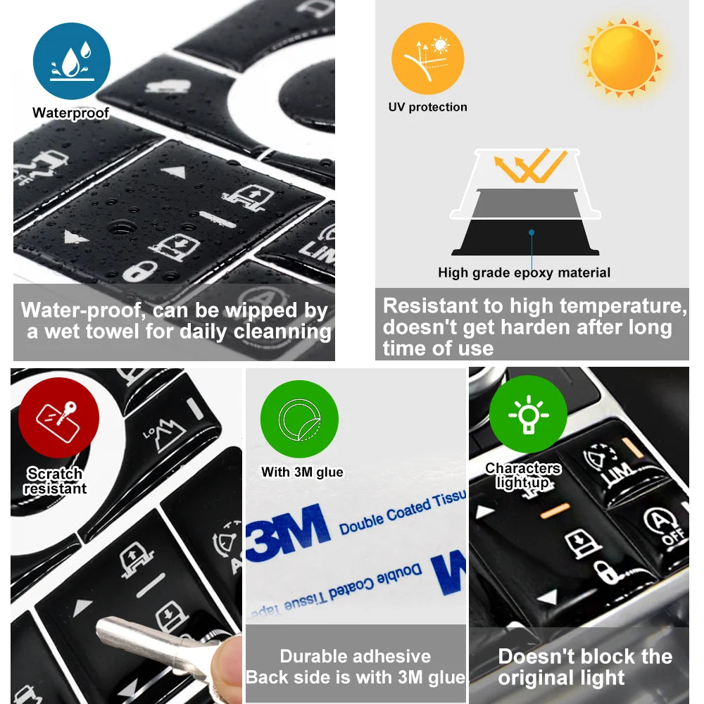 For Range Rover Sport L494 Center Console Button Cover for Vogue 2013-2017 Terrain Traction Control Sticker for Discovery L462
