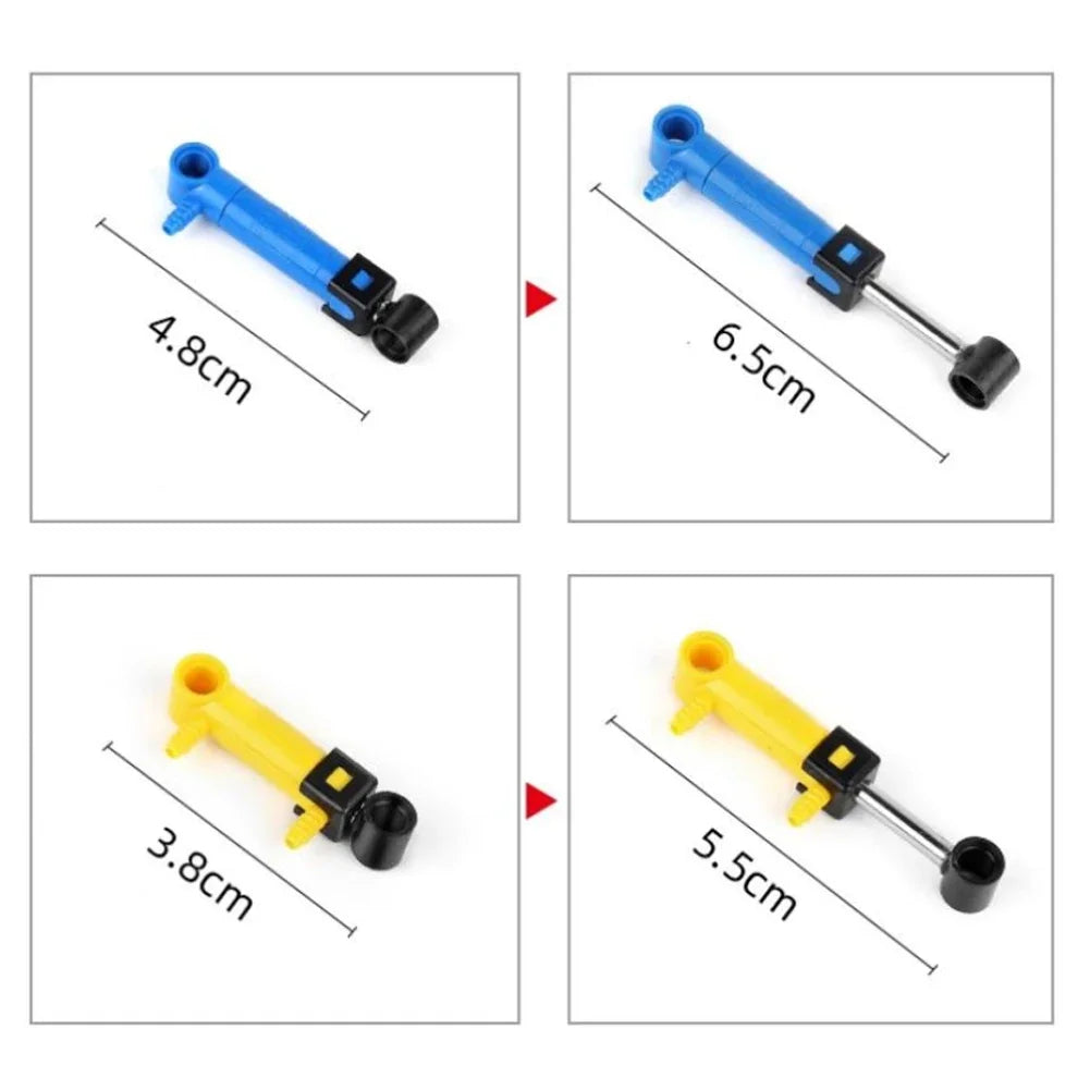 MOC Bricks Technical Parts Pneumatic Pump Small V2 with Reinforced Cylinder Hose Air Power Bricks Compatible With 8800 Blocks
