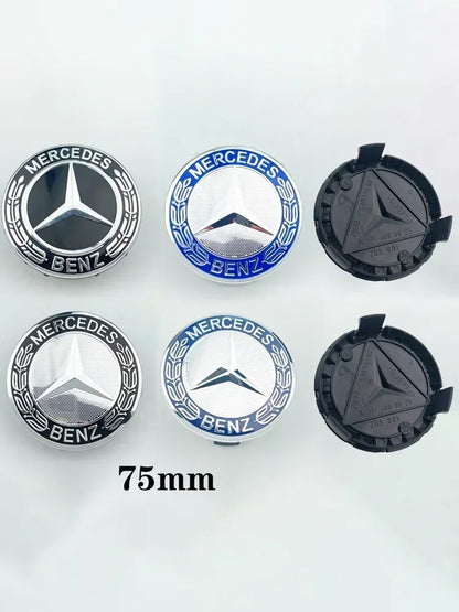 4pcs 75mm Car Wheel Center Hub Caps Cover Auto Accessories For Mercedes Benz Amg C180 C200 C260 W108 W124 W126 W140 W168 W176 AA