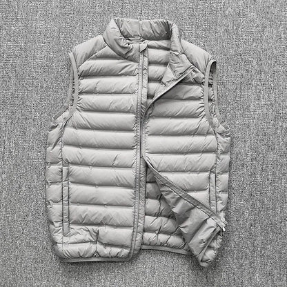 Ultra-Light down Cotton Jacket Men's Spring Fashion Slim Fit Long Sleeve Warm Casual Style Pure Color Youth Popular Clothing