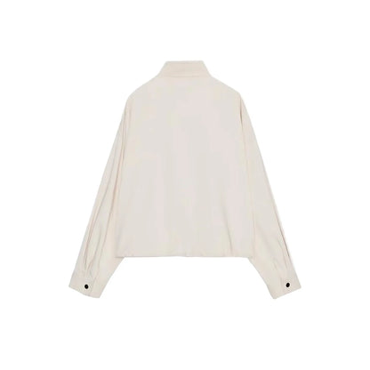 Women's Pilot Jacket Coat High Waist Commute Line Decor Straight Leg Pants Two Piece Set Long Sleeve Stand Collar Jacket