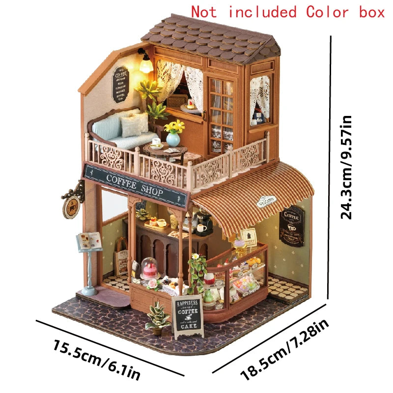 New Diy Big Wooden Dollhouse  Furniture Light Kit Doll House Casa Miniature Accessories Handmade Wooden Toys Birthday Gifts