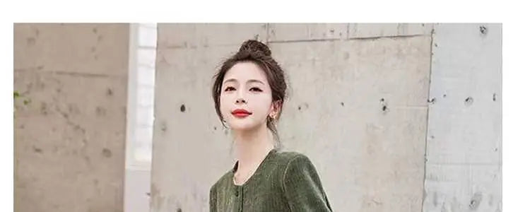 Fashionable Corduroy Set Women's Autumn Winter New Style Elegant Lady Fragrance Wind Coat Wide Leg Pants Two Piece Suit
