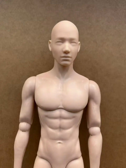 YUNYI Male Doll Body Figure 1/6 Muscle Male Doll Body Toys Multi-Joints Movable Beige Skin Doll Body Collection Doll Toy Parts