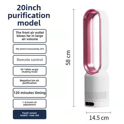4 Colors Bladeless Fan - 3-in-1 Air Cooling & Purification Fan, Silent Touch Control Tower Fan for Indoor Use