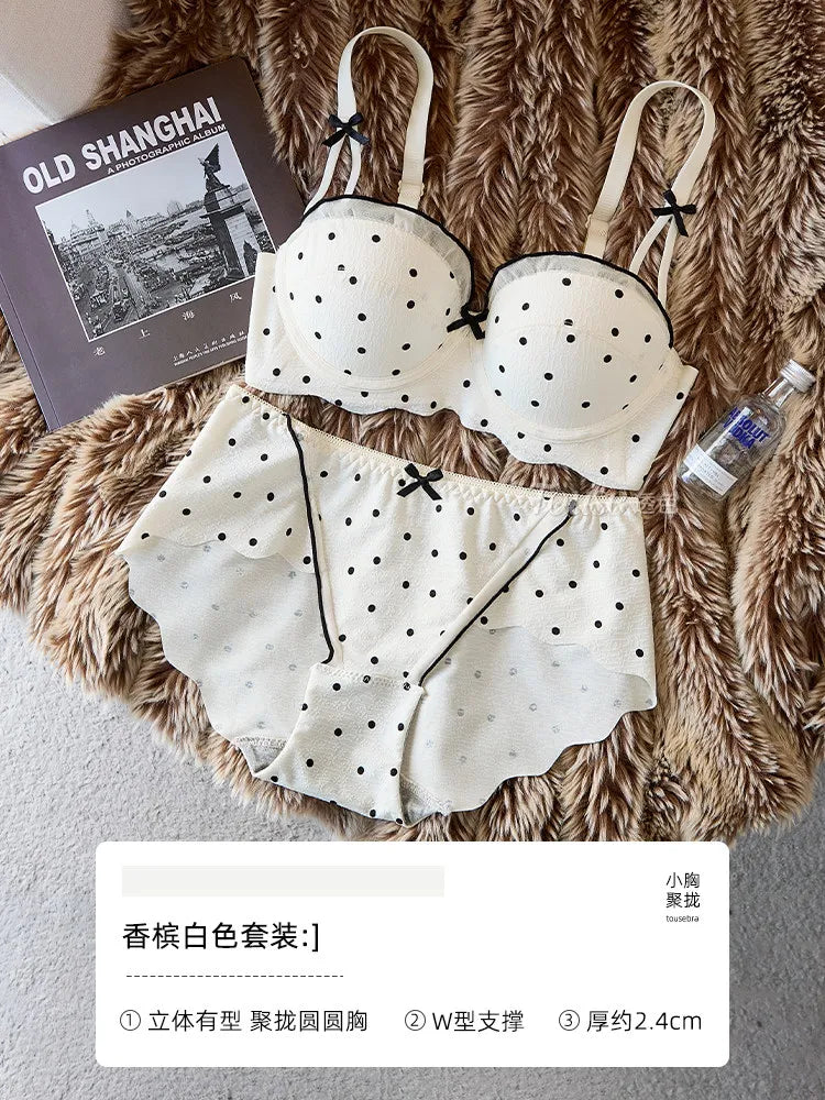 YUQI Elegant Lace Bra Set 2026 - Push Up Half Cup for Small Chest, Support & Anti Sagging, Sexy Back Design | Lingerie S-XL Suit
