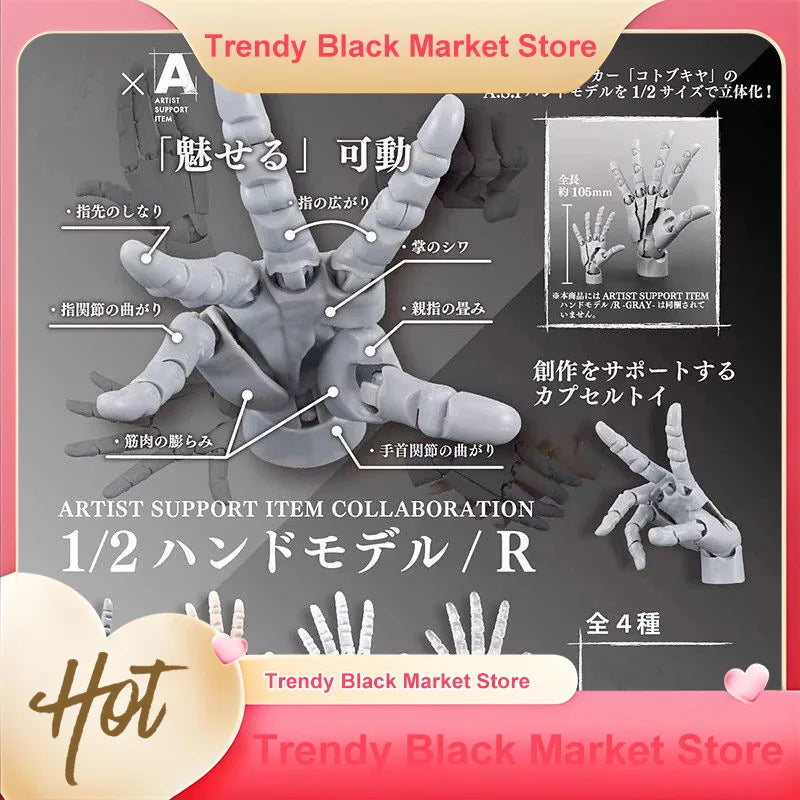 New 1/2 Palm Mini Articulated Action Figure - Anime Character Base Model with Movable Joints - Gashapon Artist Reference Tool