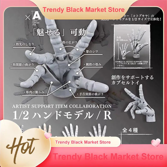 New 1/2 Palm Mini Articulated Action Figure - Anime Character Base Model with Movable Joints - Gashapon Artist Reference Tool