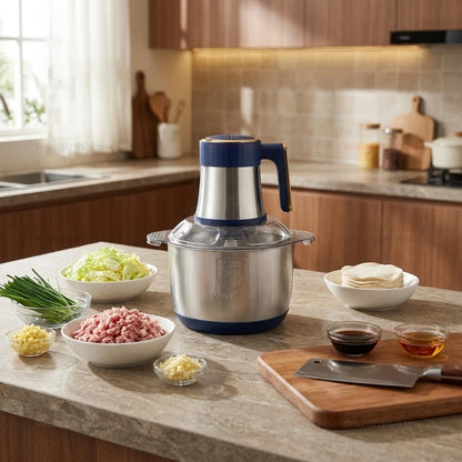 Electric Food Meat Grinder,  304 Stainless Steel Container 5L Food Mixer for Fruits/Meat//Fish/Veggie/Baby Food Kitchen Blenders