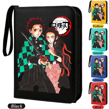 400pcs Anime Demon Slayer Zipper Card Album Book Collection Card Storage Folder Hold Tanjiro Game Cards Binder Holder Protector