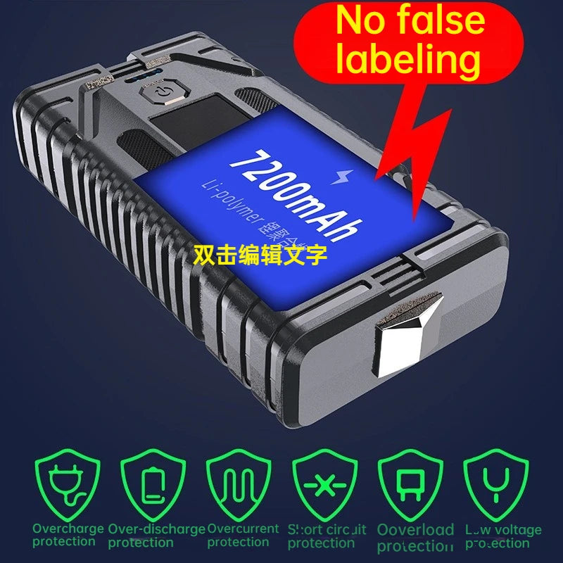CEYYOR Portable Jump Starter Power Pack With LED Lights and USB Ports.12V Booster Jump Starter Car Battery Starting Device