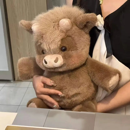 Cute Highland Calf Doll Running Little Cow Su 45-60cm Plush Toy Companion Toy Holiday Gift Decorative Ornament In Stock