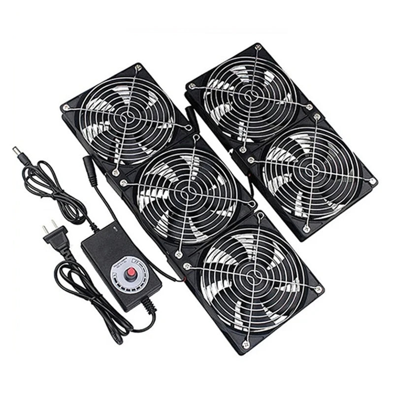 12cm 3000RPM Exhaust and Cooling Fan with 3V to 12V Controller for BTC Miner PC Chassis Workstation Cabinet Server Radiator