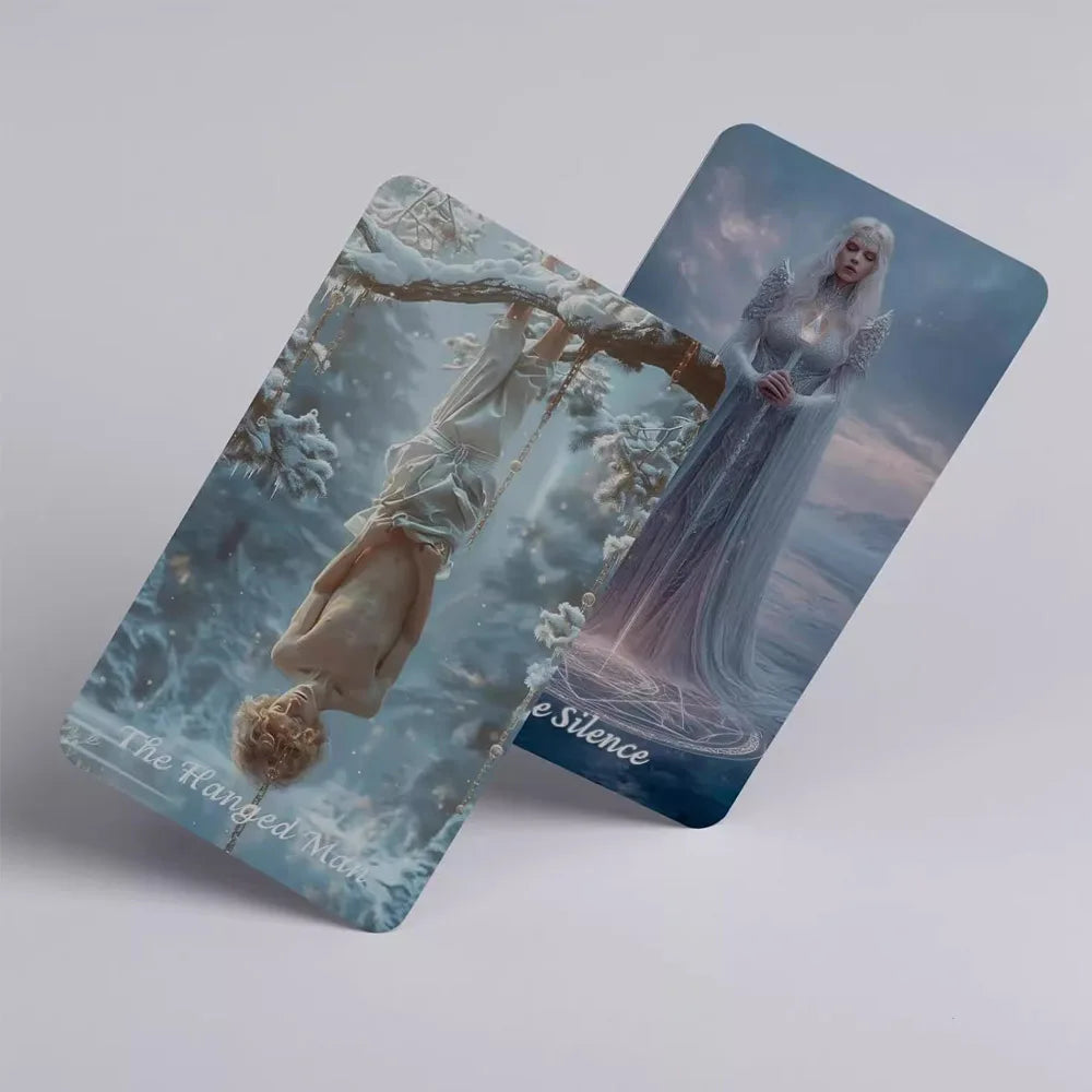 Beginner Tarot Cards Set with Paper Guide, Winter Still Tarot Deck, 80 Oracle and Tarot Cards, Gilded Edges, Spiritual Guidance