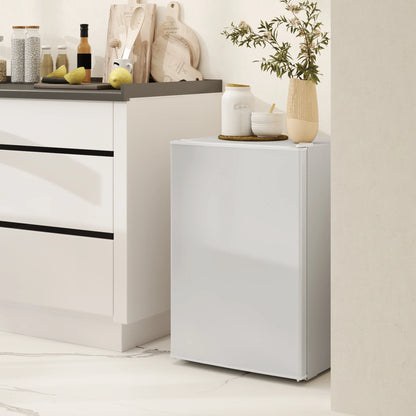 2.5 Cu.Ft Mini Fridge, Single Door Compact Refrigerator with Freezer, Adjustable Thermostat, Reversible Door, White