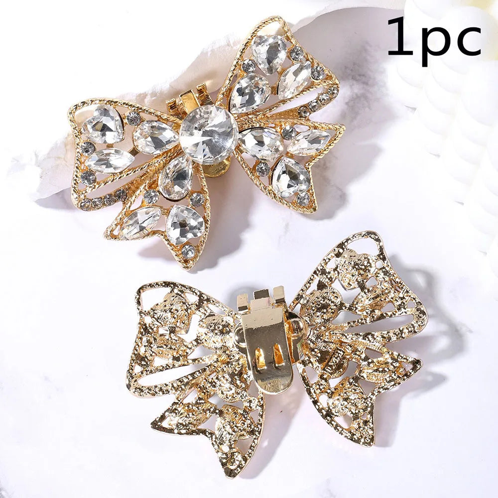 1PC Shiny Shoes Clips Crystal Wedding Bride Shoes Decoration Women High Heel Charms Rhinestones Buckle Shoes Accessories