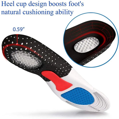 1Pair Orthopedic Insoles Memory Foam Cushion Gel Insole Silicone Arch Support Pads Sport Shoe Pad Soft Running Insert