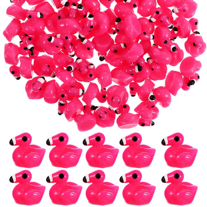 80Pcs Resin Flamingos Miniature Tropical Decorations Micro Garden Table Centerpiece Tiny Resin Flamingo Ornaments Bonsai Accents
