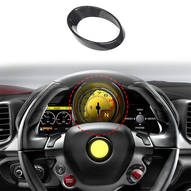 For Ferrari 458 2011-2016 black Real Carbon Fiber Car Gear Shift Window Control Panel Steering wheel Sticker Auto Accessories