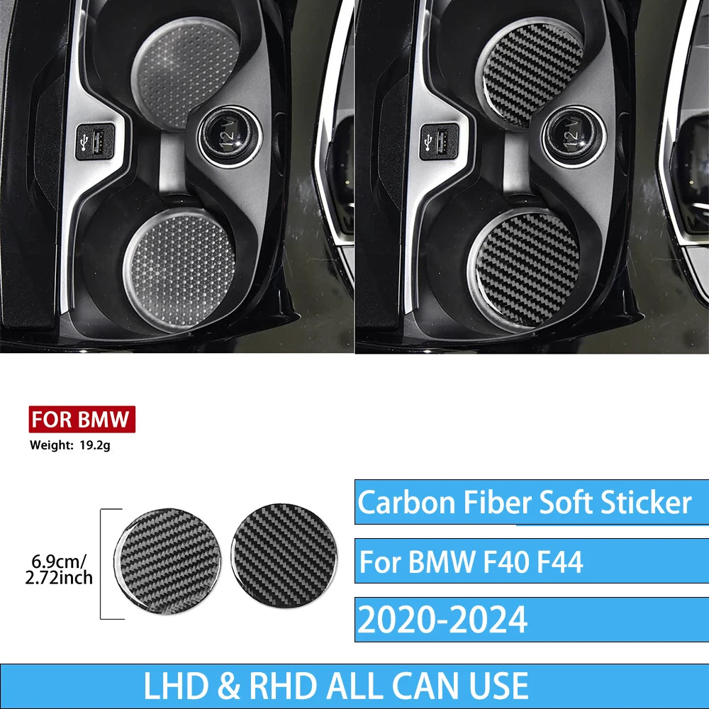 Real Carbon Fiber Car Accessories Black Trim Cover Soft Sticker For BMW 1/2 Series F40 F44 2020 2021 2022 2023 2024