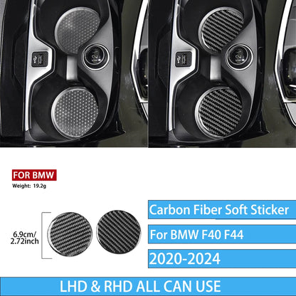 Real Carbon Fiber Car Accessories Black Trim Cover Soft Sticker For BMW 1/2 Series F40 F44 2020 2021 2022 2023 2024