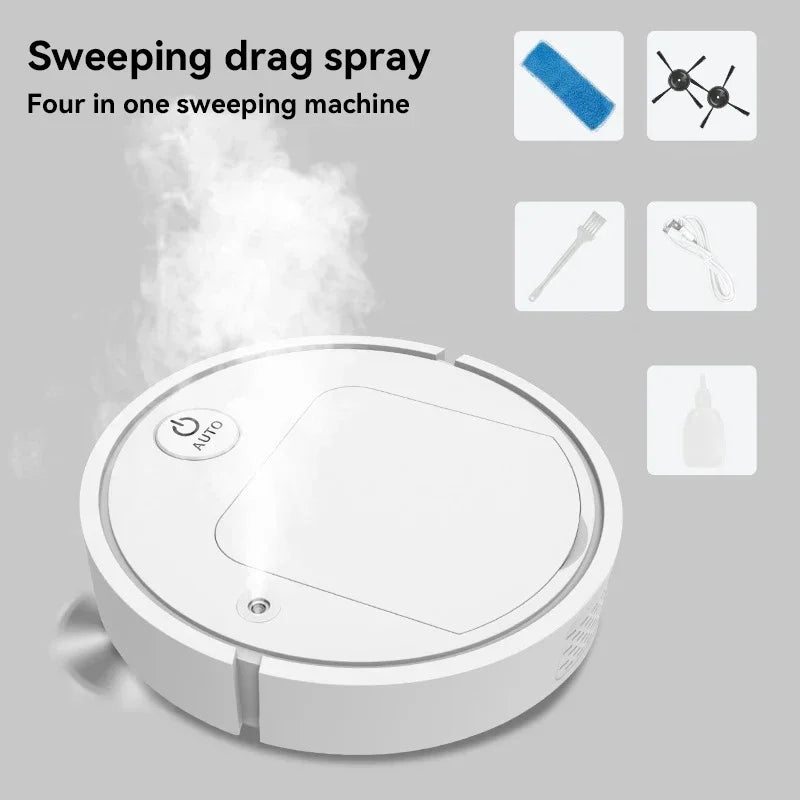 4-in-1 Automatic Intelligent Sweeping Robot Mopping Vacuuming Strong Cleaning Air Purification Spray Humidification Floor Mop
