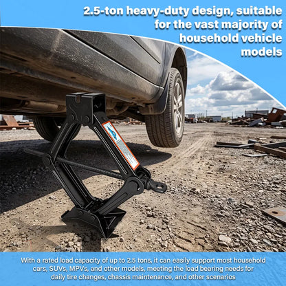 1.5T/2T Car Scissor Jack Auto Emergency Crank Lift Stand Labor-Saving Repair & Tire Replacement Tool with Wrench for SUV Vehicle