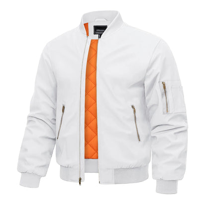 MAGCOMSEN Bomber Jacket Men Warm Zip Up Winter Padded Coat Casual Baseball Jackets Pilot Windbreaker Varsity Jackets