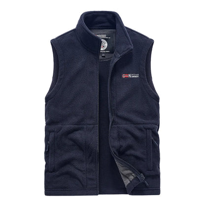 Outerwear Polar Fleece Vest Men Autumn Winter Solid Color Thicken Warm Vests Man Outdoor Casual Fashion Hiking Sportswear Male