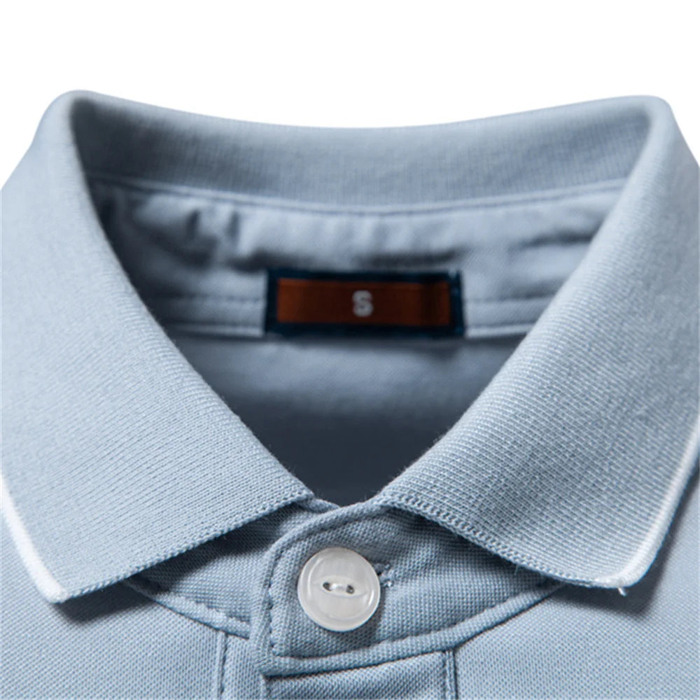 AIOPESON Tencel Polo Shirt Men‘s Solid Color Old Money Design Premium Fabric Skin Friendly Cool Breathable Soft Wear