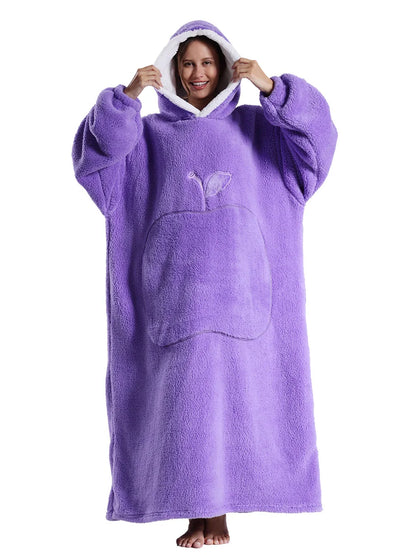 Fashion Cartoon Oversized Blanket Hoodie for Women Men Hoodies Sherpa Fleece Winter Thick Plus Size Couple Sweatshirts Korean