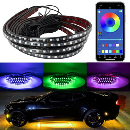 Car Underglow Neon Light Ambient Flexible LED Strip Light Waterproof Remote/APP Control RGB Auto Decorative Atmosphere Lamp