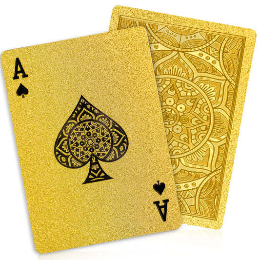 Gold Size Playing Cards | 1/2/4 Pack Plastic Waterproof Poker Set | Professional Board Games | Adult Game Gift for Holidays, Vac