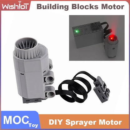 New MOC Simulated Spray Motor Smoke Electric Exhaust Parts Building Blocks Car PF Model Technical Parts Power Functions Motor