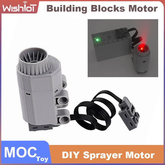 New MOC Simulated Spray Motor Smoke Electric Exhaust Parts Building Blocks Car PF Model Technical Parts Power Functions Motor