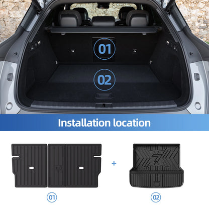 RHD for Zeekr 7X 2024-2026 Car Floor Mats Cargo Liner Trunk Pad TPE 3D Foot Mat Waterproof All Weather Accessories Black