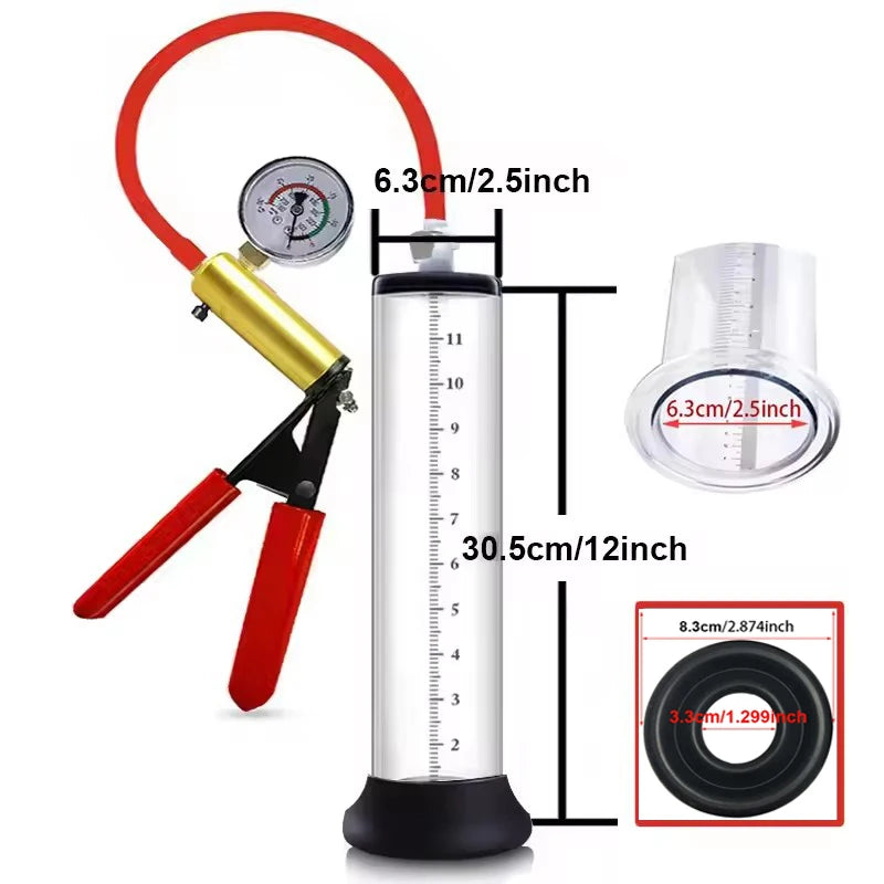 Acrylic Penis Pump Manual Penis Enlarger Sex Toy For Men Vacuum Pump Male Masturbation Penis Extender Trainer Adults Sex Product
