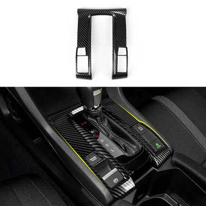 For Honda Civic 10th Gen (2016 -2021) Interior Accessories, Car Center Console Gear Shift Panel , Carbon Fiber ABS Trim Sticker