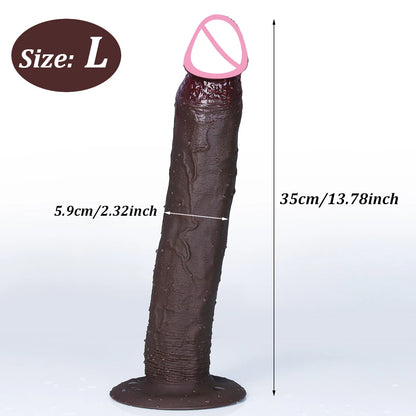Realistic Long Soft Butt Plug Dildo 3 Sizes Fake Penis Skin Feel Silicone Cock Woman Man Masturbation Suction Cup Anal Sex Toys
