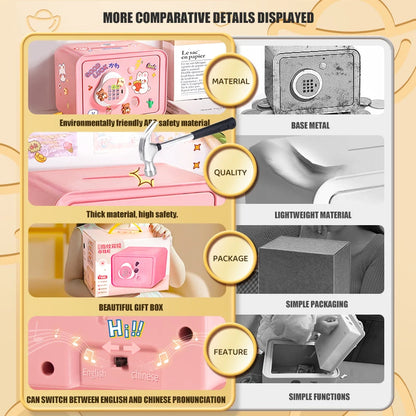 Children's Mini Fingerprint Piggy Bank Toys DIY Password Unlock Money Box Kids Savings Bank With Music Key Toy For 3 Yeas Gifts