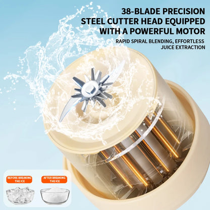 Electric milkshake machine, juicer, portable juicing bucket, multifunctional crushed ice, 800ml rechargeable juicing cup