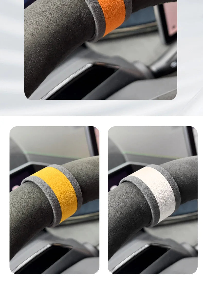 car steering wheel universal return to standard personality creative center line marking supplies Alcantara suede accessories
