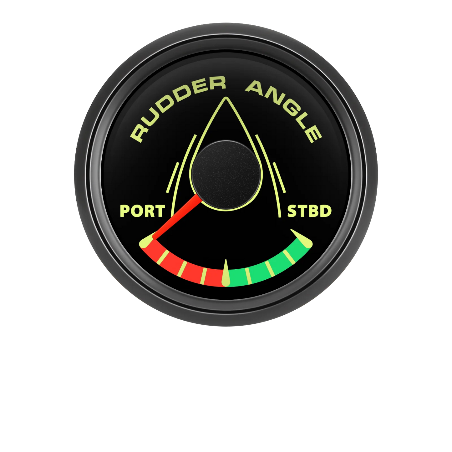 52MM Rudder Angle Indicator with 8 colors backlight Waterproof Rudder Position Gauge with Sensor 0-190ohm for Boat Yacht Marine