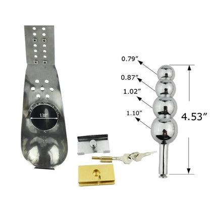 Male Chastity Device Waist Belt Stainless Steel Cock Cage Anal Butt Plug Penis Bondage Kit Erotic Urethral Lock Sex Toys for Men