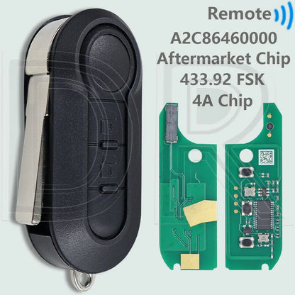 DR 4A Chip 433.92 FSK FCCID:A2C86460000 Flip Car Remote Key Or PCB Board Wholesale For Fiat MOBI STRADA UNO FIORINO E MAIS