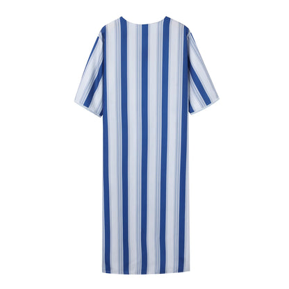 Arab men's short sleeve book printed robe Long Muslim robe Islamic Kamiz Thobe oversized clothing