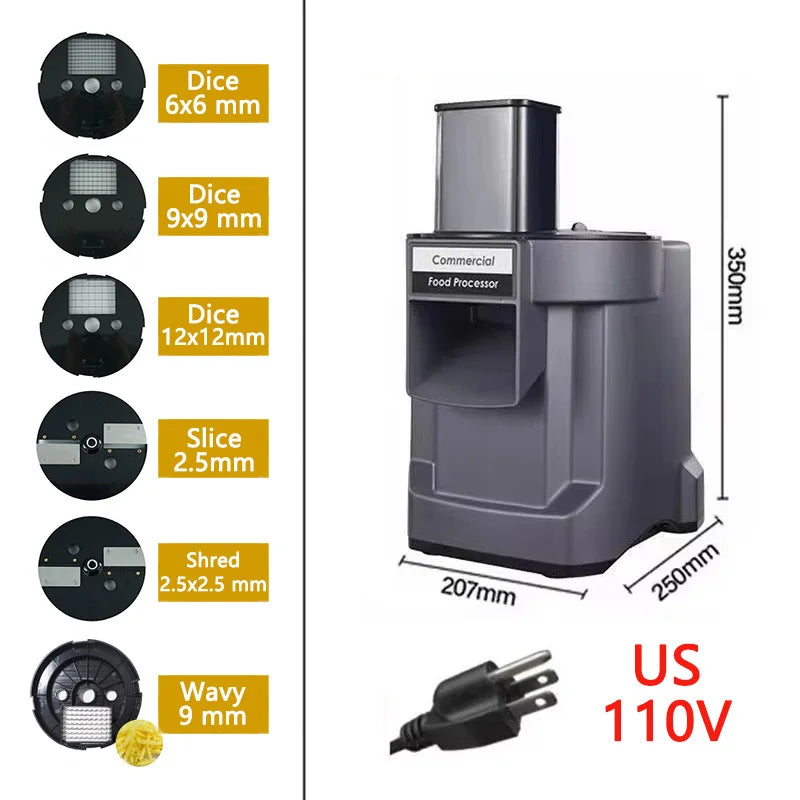 110V/220V Commercial Vegetable Cutting Machine Automatic Vegetable Carrot Potato Chopper Slice Shred Diced Quickly Vegetables