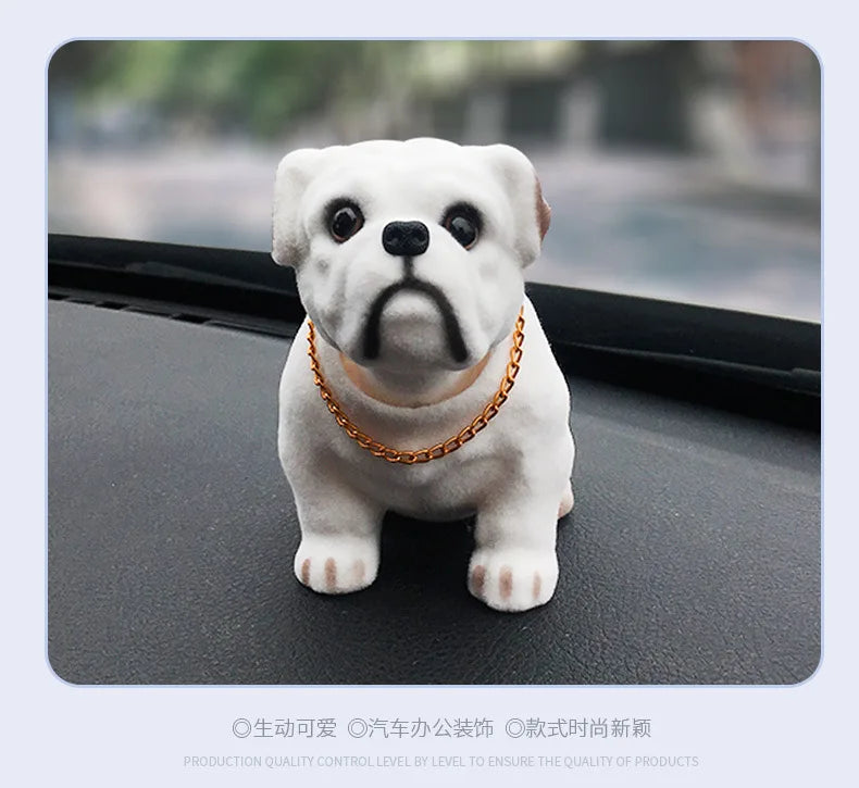 Nodding Dog Moving Head Husky Resin Imitation Dog Toy Dashboard Decoration Cute Auto Parts Car Accessories Funny Ornaments